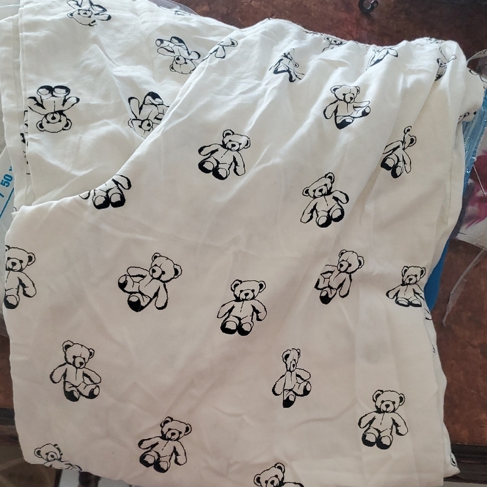 Forever 21 White Pajama Pants with Bear Print 1x & 2x - Picture 5 of 8